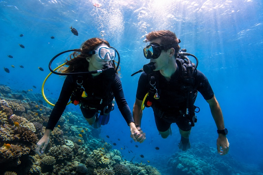 Couple Scuba Diving